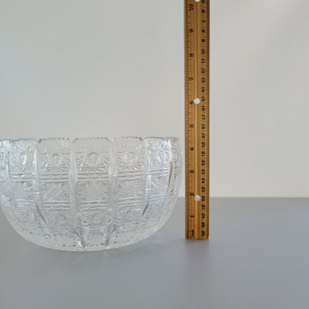 Queen Lace Cut Crystal 8" Bowl, Intricate Star Pattern Design, Stunning Centerpi - Picture 10 of 10